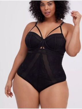 NWT Torrid Black Studded Strappy Bodysuit
